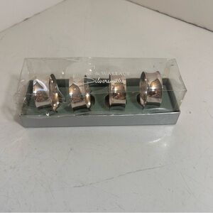 Vintage Burke and Wallace silver napkin rings in original packaging